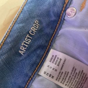 American eagle womens artist crop blue jeans